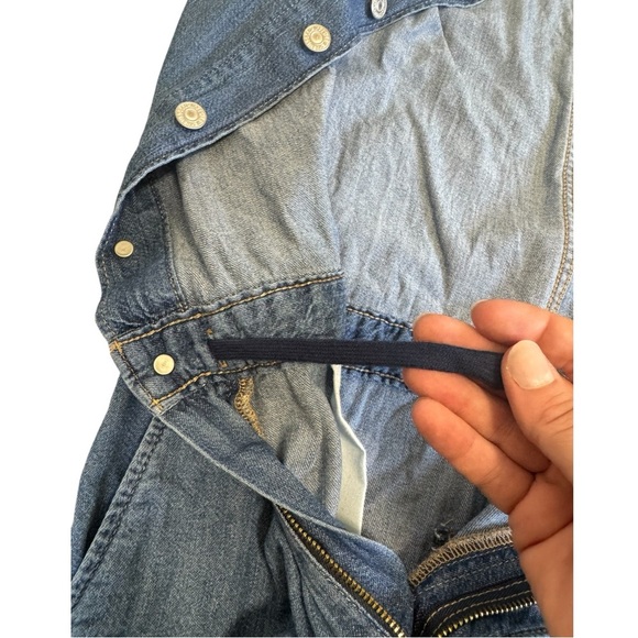 Levi's Blue Denim 100% Cotton Women's Button Up Romper Pockets Cinched Waist XS - Picture 5 of 15